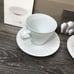 KWANGJUYO Migak-Series Matte White Asian Tea Cup And Saucers Pair Set