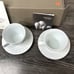 KWANGJUYO Migak-Series Matte White Asian Tea Cup And Saucers Pair Set