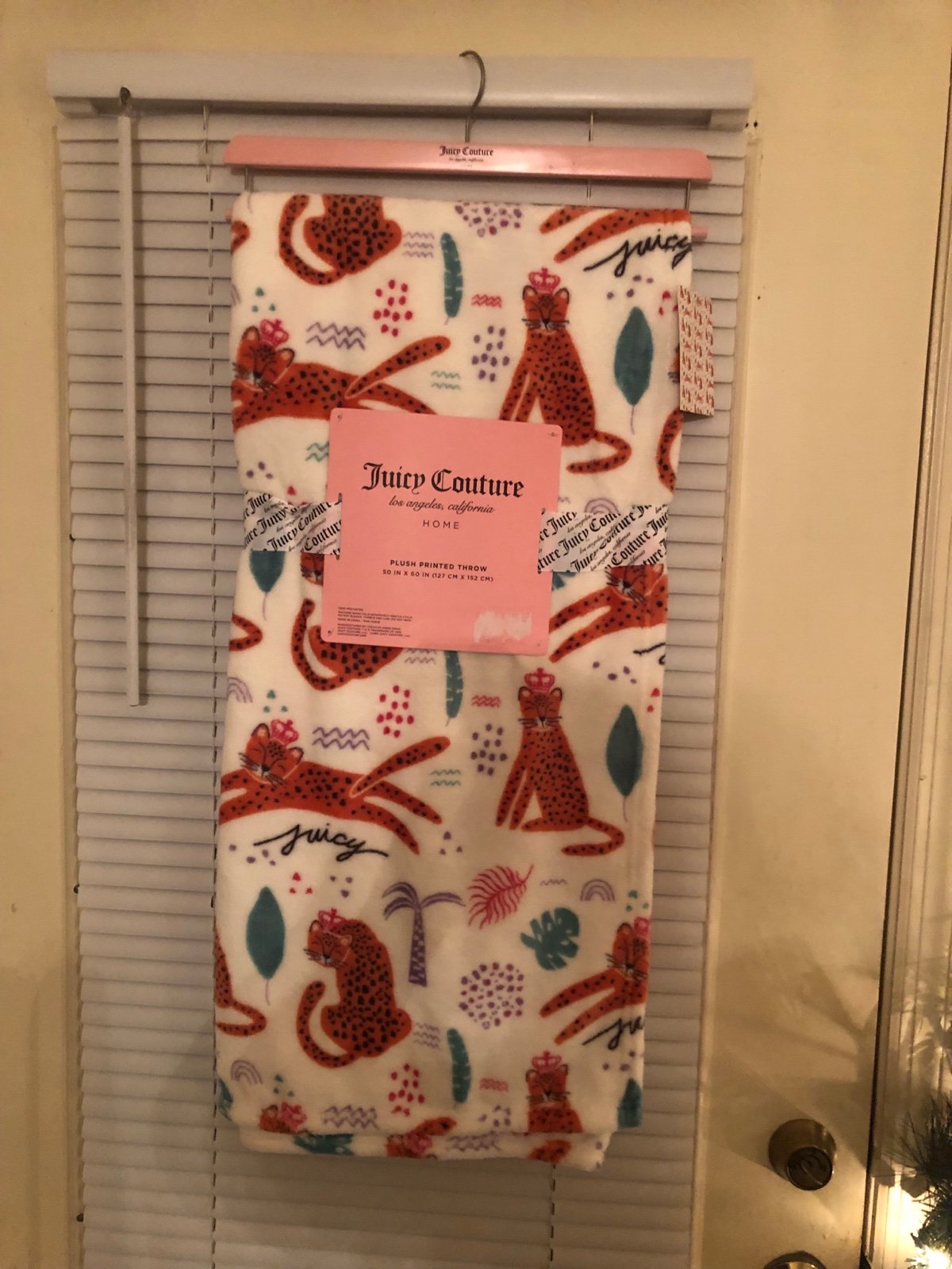 Juicy Couture Leopard Print Throw Blanket