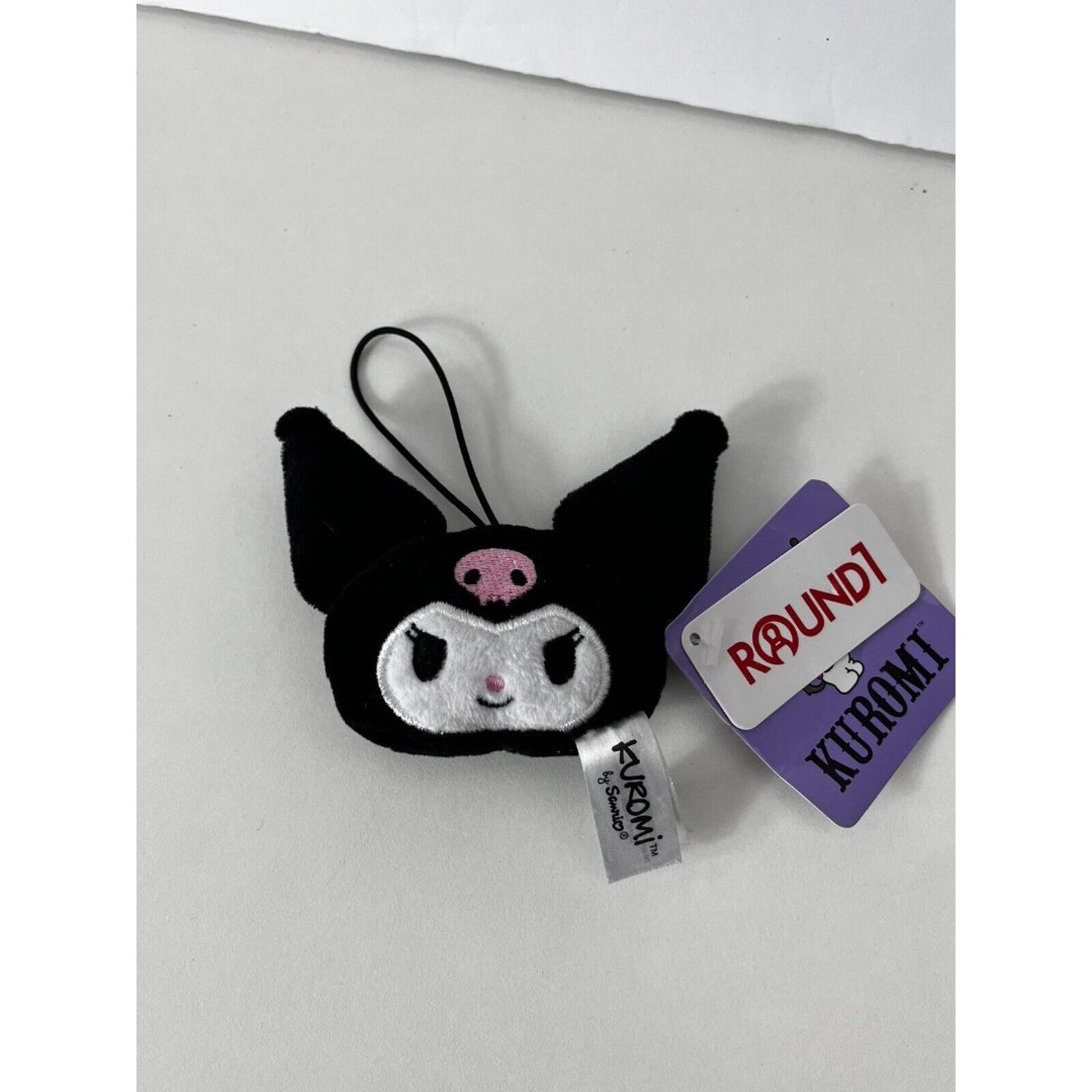 Sanrio Kuromi face Keychain 3" mascot plush Bag Charm Backpack