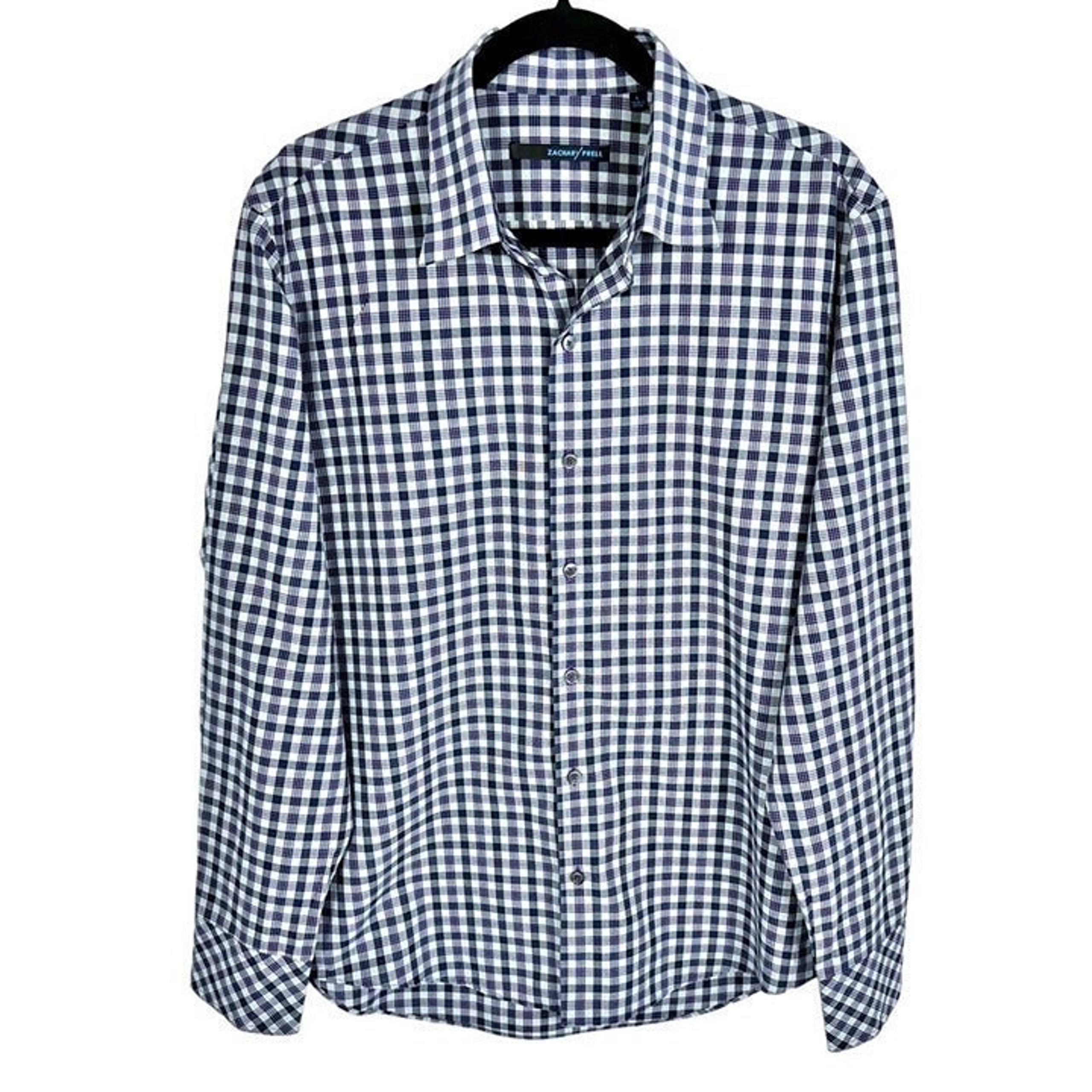 Zachary Prell Purple Plaid 100% Cotton Long Sleeve Button Shirt Men’s Large