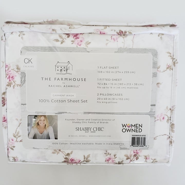 The Farm House by Rachel Ashwell Shabby Chic Cal King Floral 4PC Sheet Set