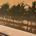 Vintage 80s tropic beach palm trees art print hand signed numbered matted EUC