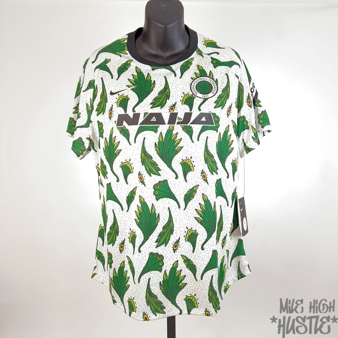 Nike Nigeria 20/21 Pre Match Top - White/Pine Green/Black