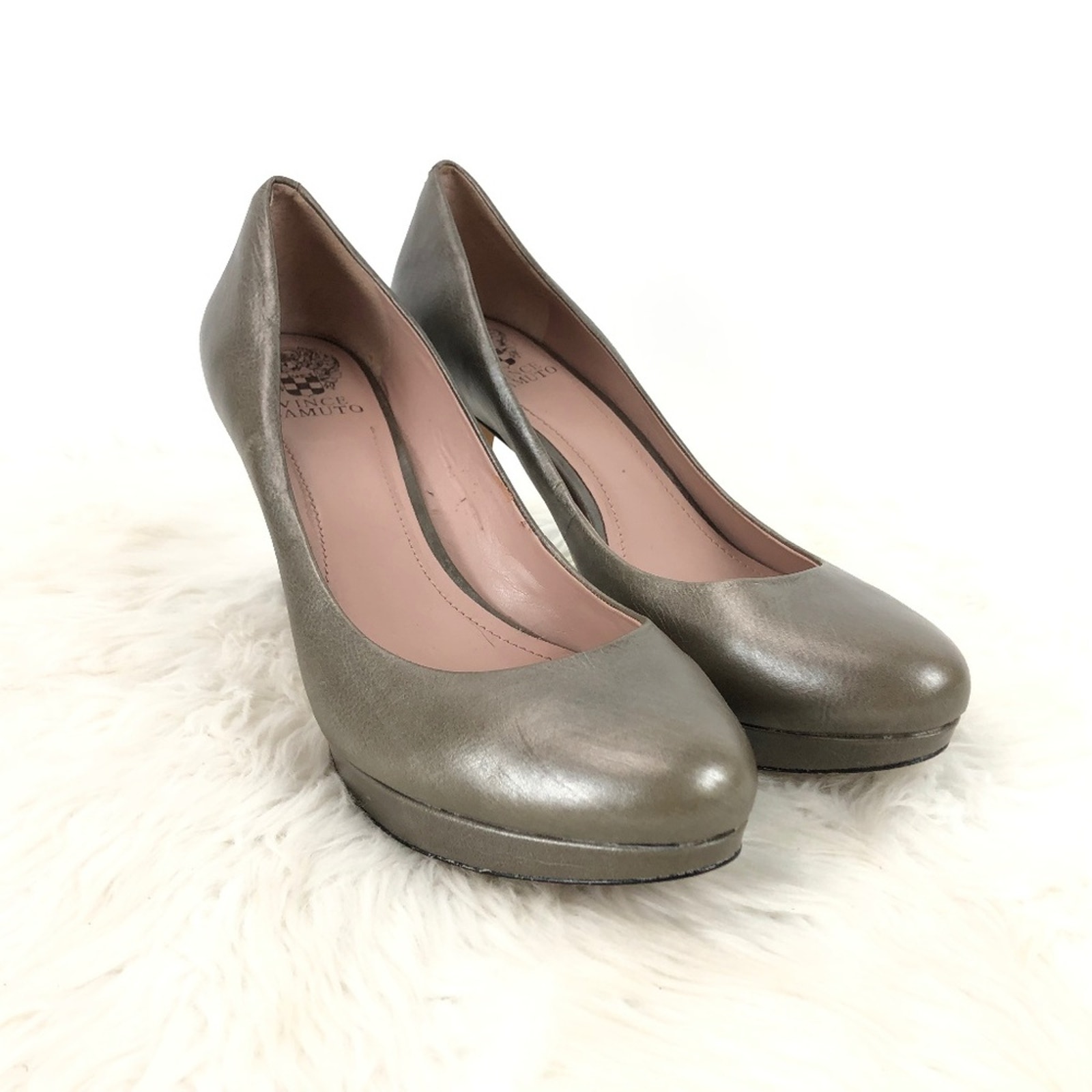 Vince Camuto 11 B Womens Pewter Gray Metallic Zella Heels