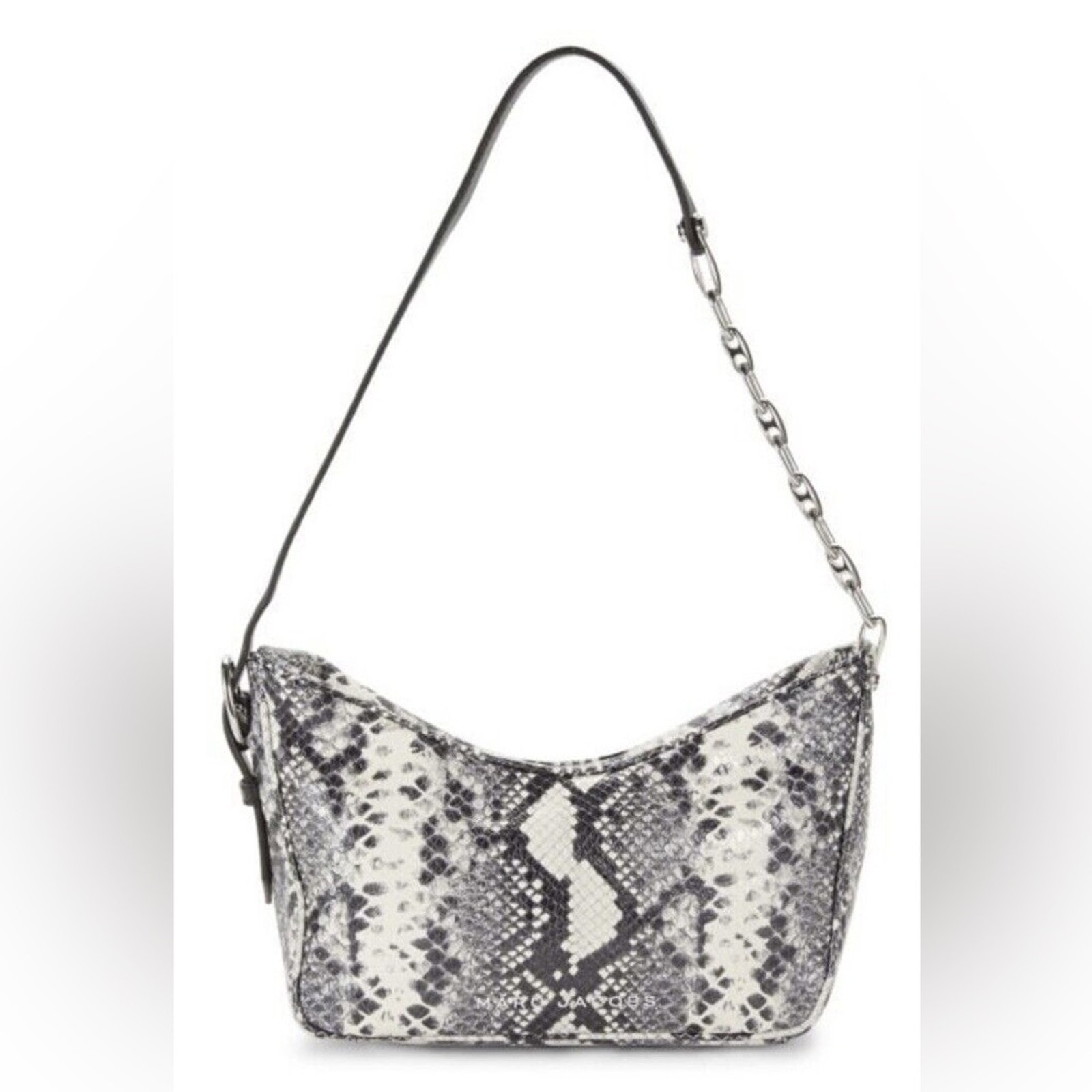 Marc Jacobs Black White Snakeskin Leather Shoulder Bag Retails: 425