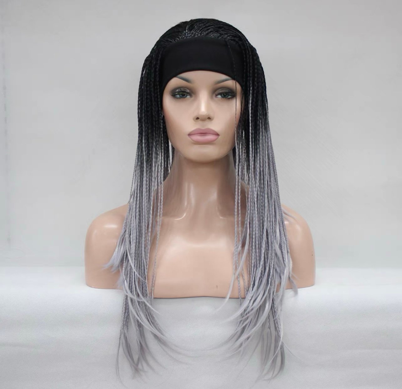 Braided wig gray black brand new