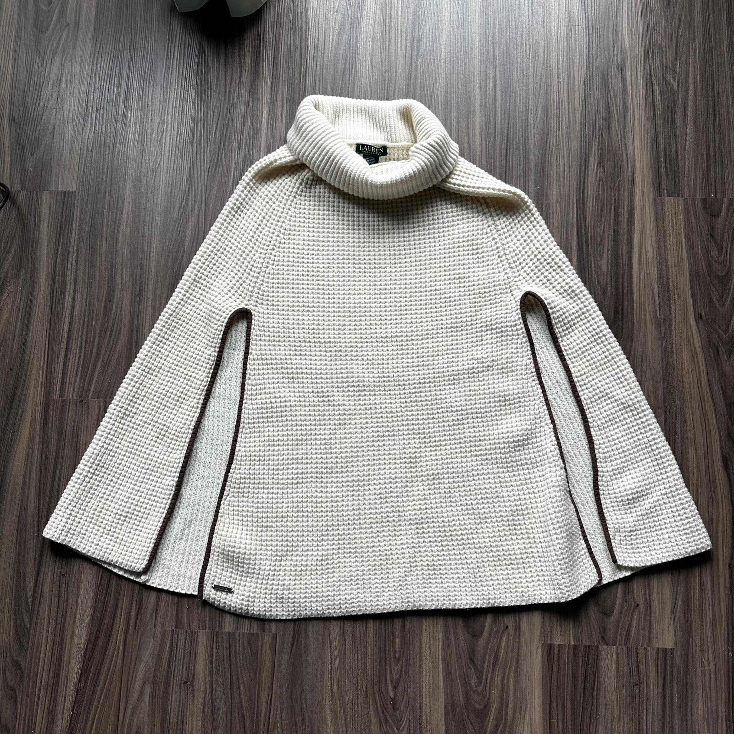 Ralph Lauren Cream Cowl Neck Sweater Poncho