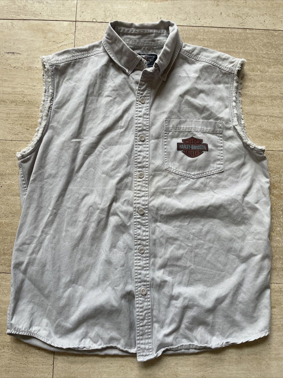 Gray Harley Davidson Vest Mens Size L Motorcycle
