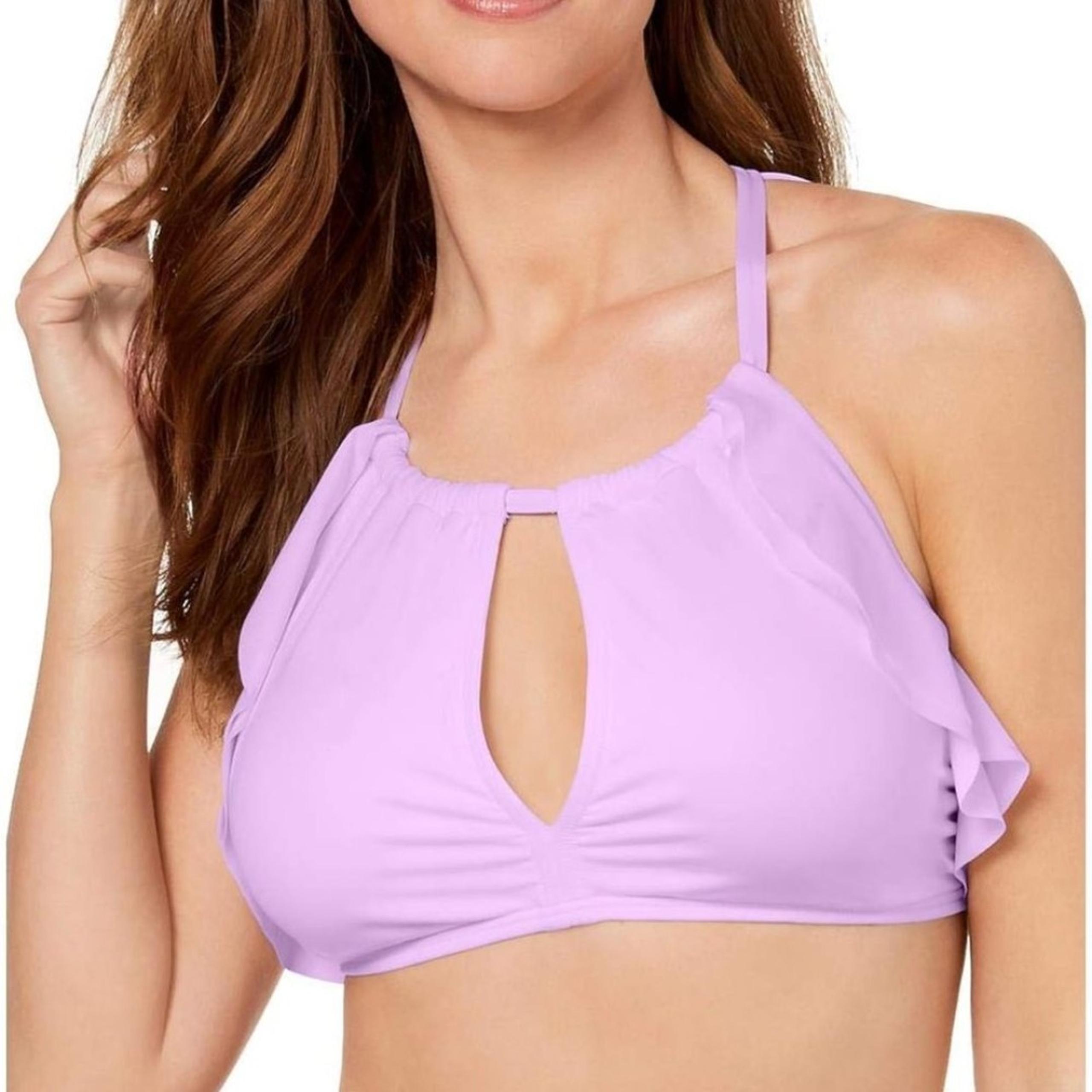 Carmen Marc Valvo halter riffle bikini top size small NWT