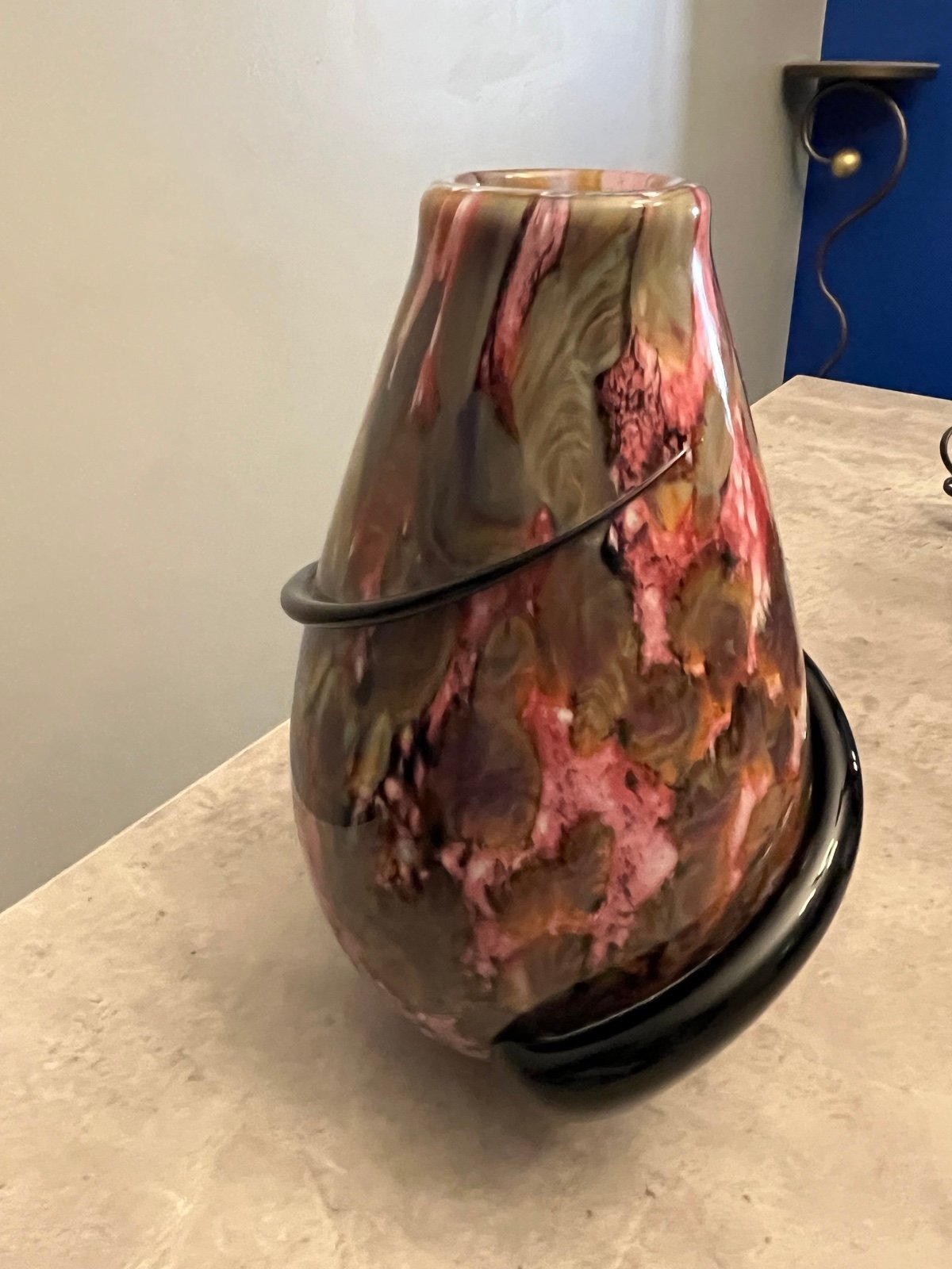 Vintage 1998 Robert Eickholt Signed 9” Art Glass Vase
