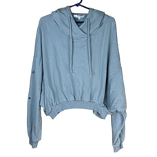 Young Fabulous & Broke Raissa Slouchy Cropped Snap Sleeve Hoodie SZ Medium Large