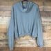 Young Fabulous & Broke Raissa Slouchy Cropped Snap Sleeve Hoodie SZ Medium Large