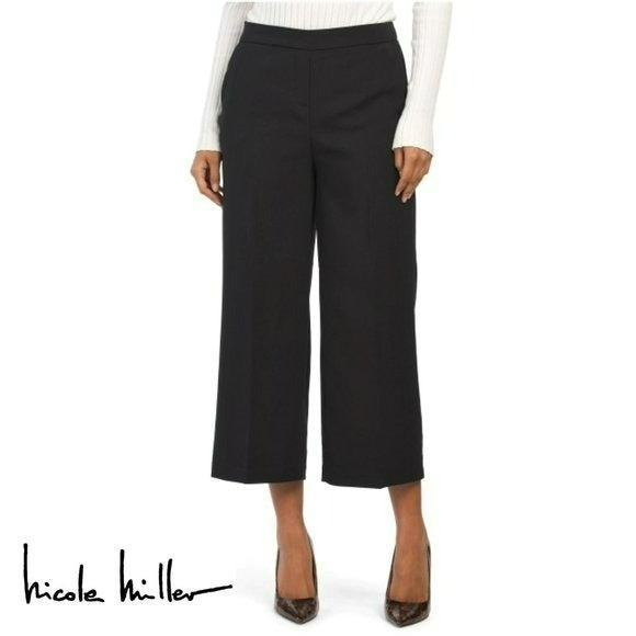 NWT Nicole Miller High Rise Wide Leg Capri Career Pants