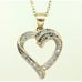 ROSS SIMONS DIAMOND 925 sterling gold twisted heart pendant on 18 necklace chain