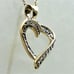 ROSS SIMONS DIAMOND 925 sterling gold twisted heart pendant on 18 necklace chain
