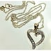 ROSS SIMONS DIAMOND 925 sterling gold twisted heart pendant on 18 necklace chain