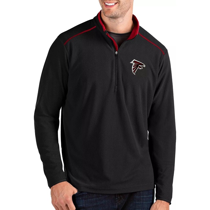 Atlanta Falcons NFL Antigua Glacier Black Quarter-Zip Pullover Sweater Men's XL