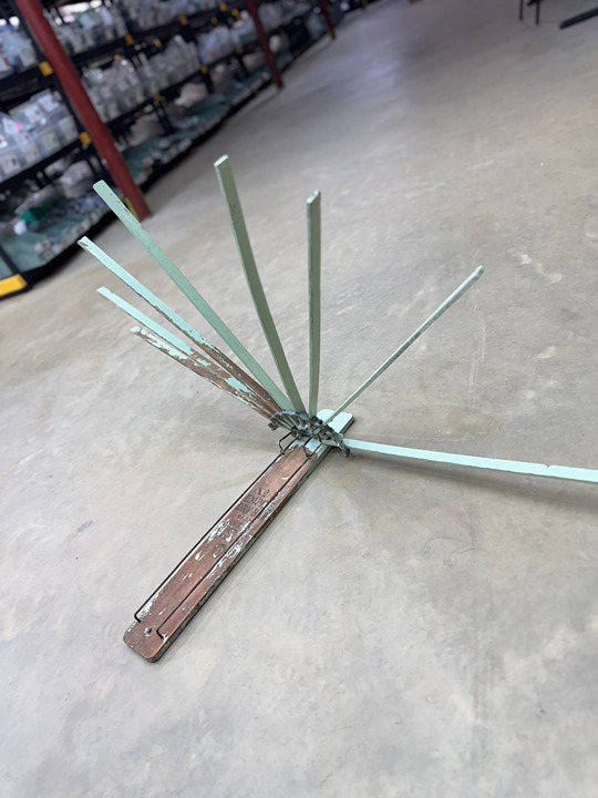 ANTIQUE WOODEN 8-ARM CLOTHES DRY BAR WALL WOOD DRYING RACK Empire No. 2 PATINA