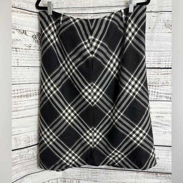 Vintage Jones New York Skirt Womens SZ 16 Black White Wool Dark Academia