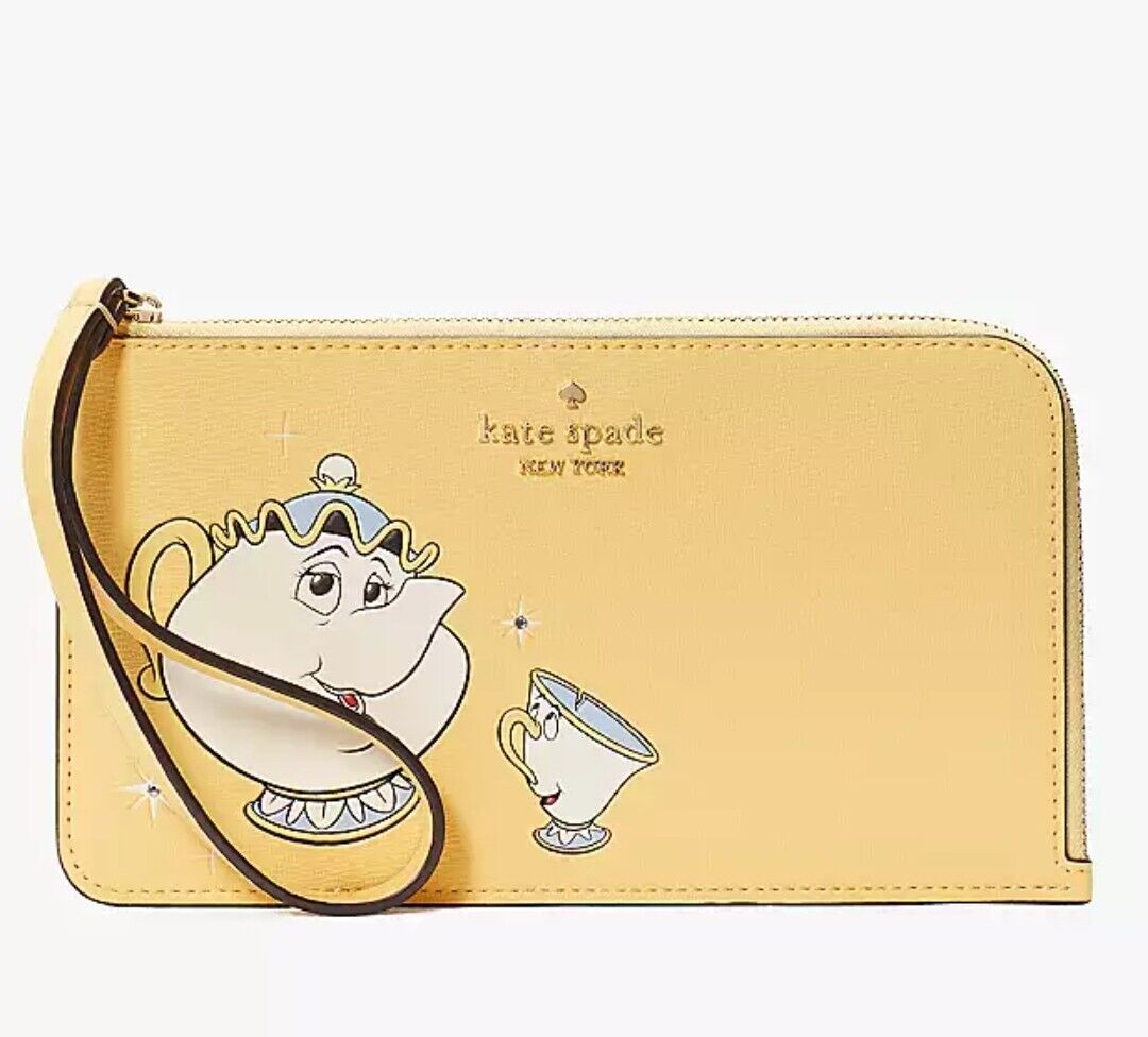 Kate Spade Disney X Beauty And The Beast Medium L-zip Mrs Pot and Chip KE658