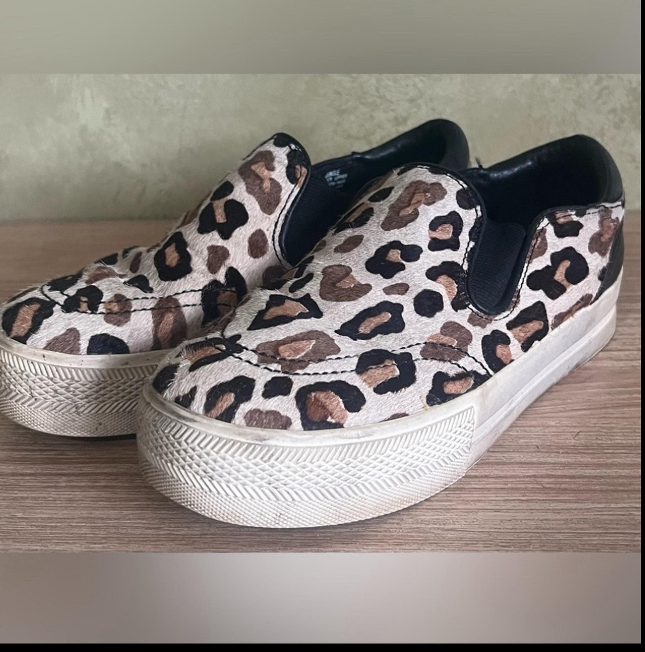 Ash Jungle Cheetah Leather Slip-On Platform Trainers