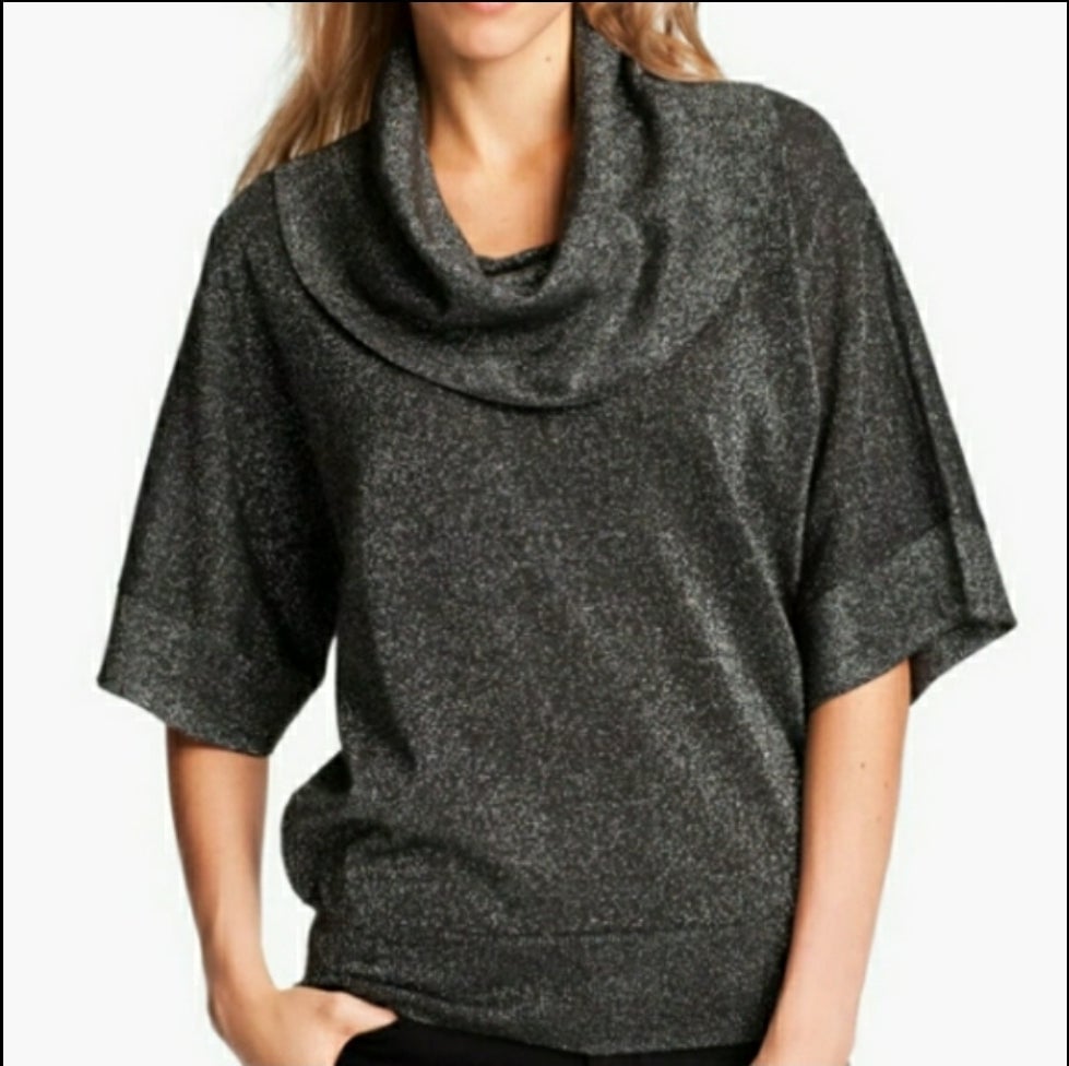 Michael Kors Black Metallic Sweater L NWOT
