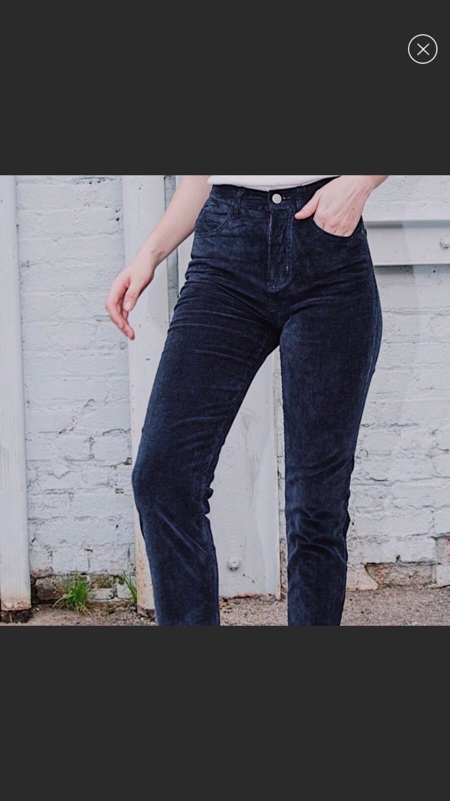 Brandy Melville/ John gat Jane corduroy high waisted pants in Navy size S