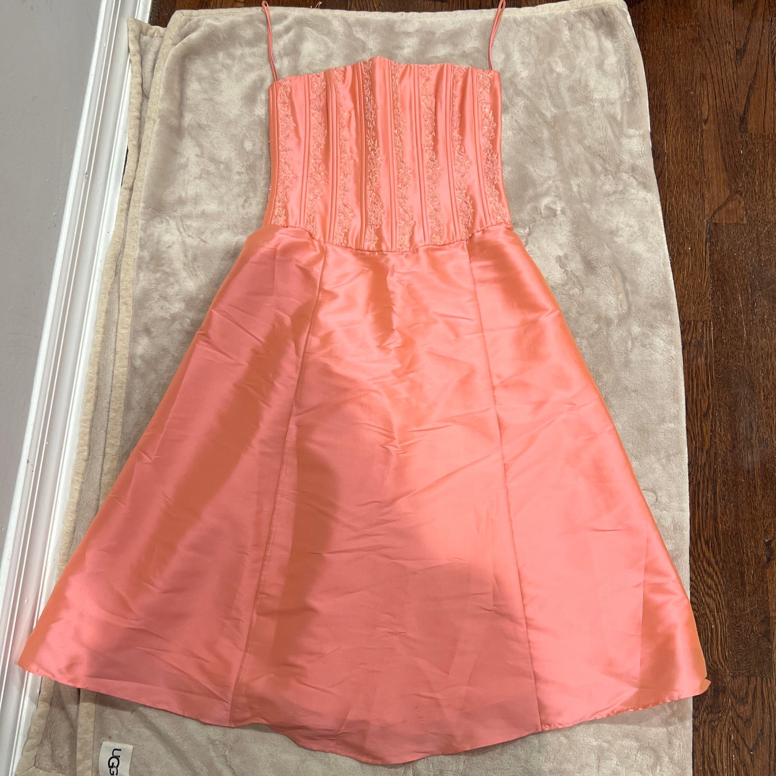 Badgley Mischka Coral Strapless Dress