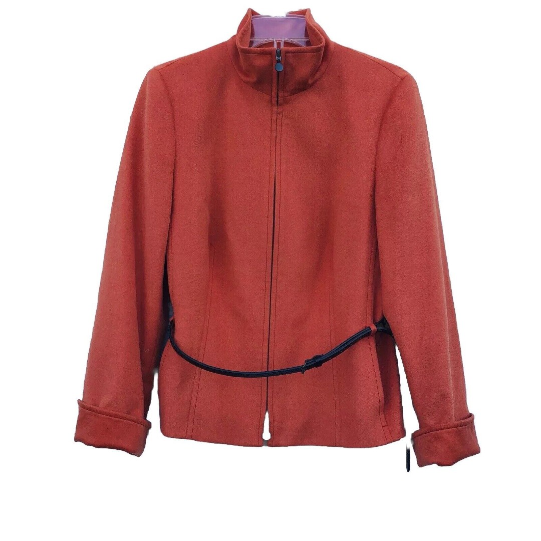 Akris Punto Wool & Angora Full Zip Jacket Size 12