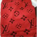LOUIS VUITTON Wool Silk Logomania Scarf Rubis.
