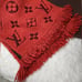 LOUIS VUITTON Wool Silk Logomania Scarf Rubis.