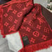 LOUIS VUITTON Wool Silk Logomania Scarf Rubis.