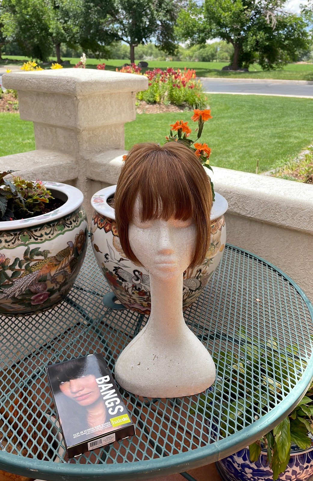 Light Brown Human Hair Clip Bangs NWT