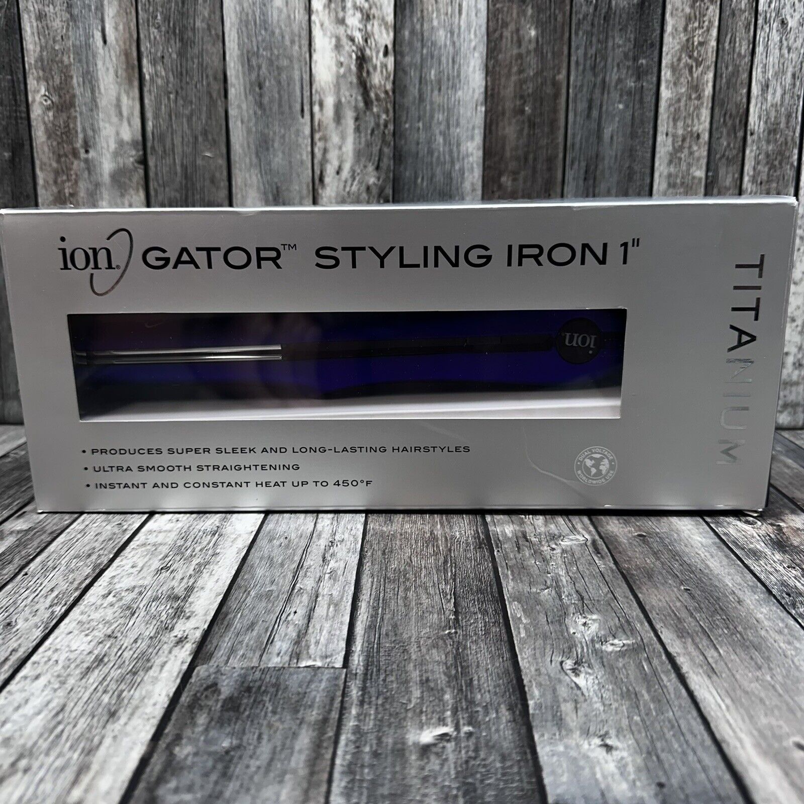 ION GATOR 1 Titanium Styling Flat Iron #301618 Purple Open Box Item