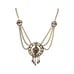 Czechoslovakia Art Nouveau Purple Glass Festoon Necklace Bracelet Brass Set