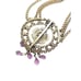Czechoslovakia Art Nouveau Purple Glass Festoon Necklace Bracelet Brass Set