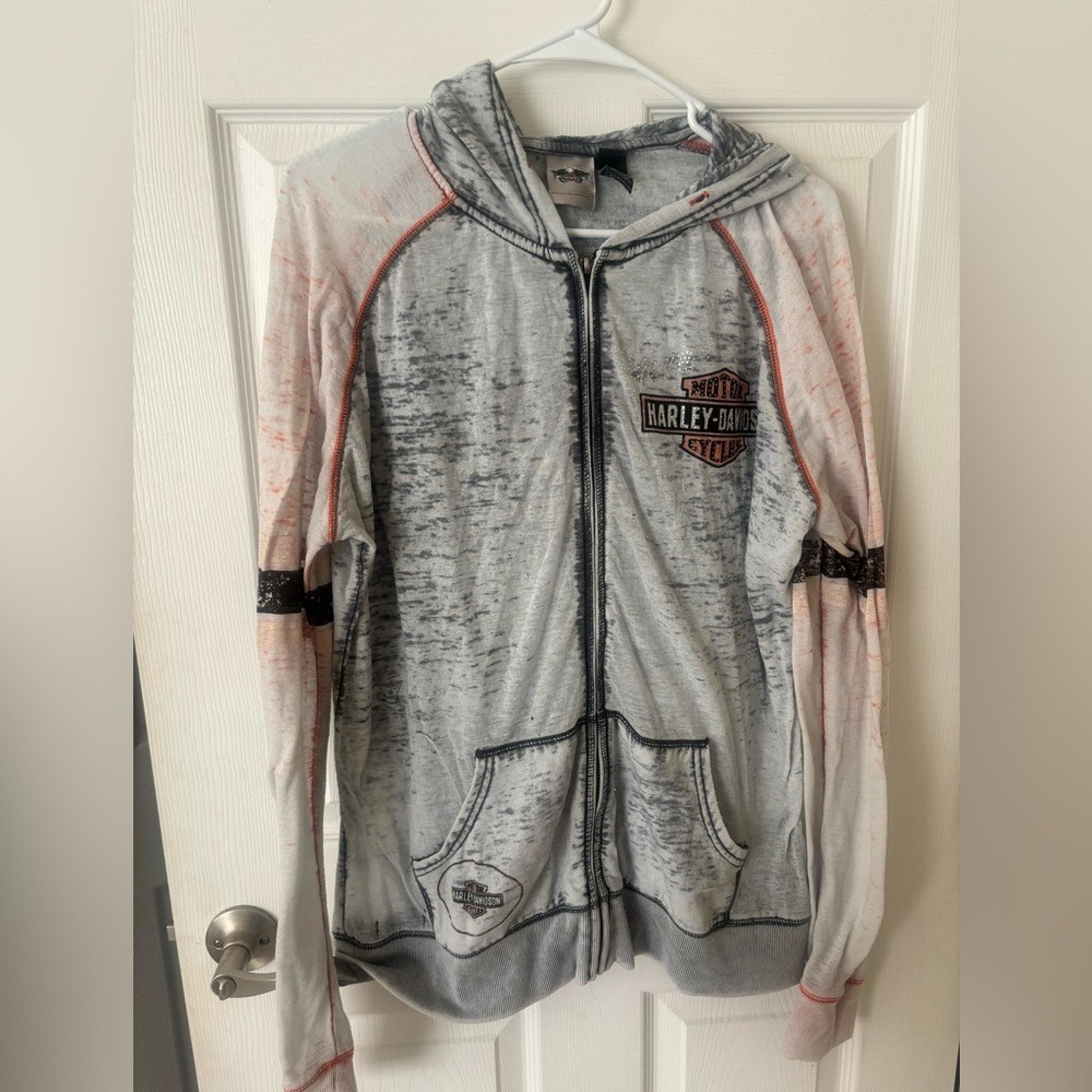 Harley-Davidson Gray and Black Hoodie