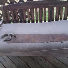 Antique hand saw. Columbian warranted ha