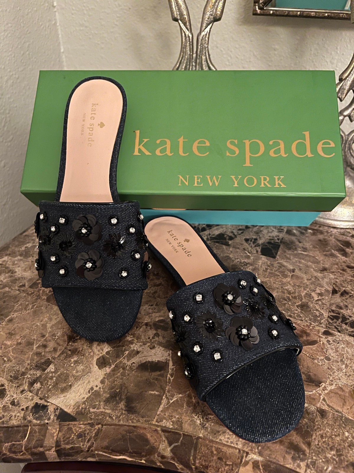 Great in Box Kate Spade ALICE DENIM Slide Sandal Size 7