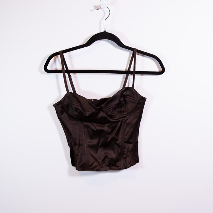 Wilfred Aritzia Oklahoma Sweetheart Neckline Corseted Bustier Crop Tank Top 4