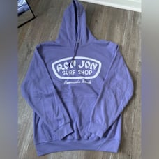 Ron Jon Surf shop Pensacola Beach Pullover Sweatshirt Hoodie Purple White Size M