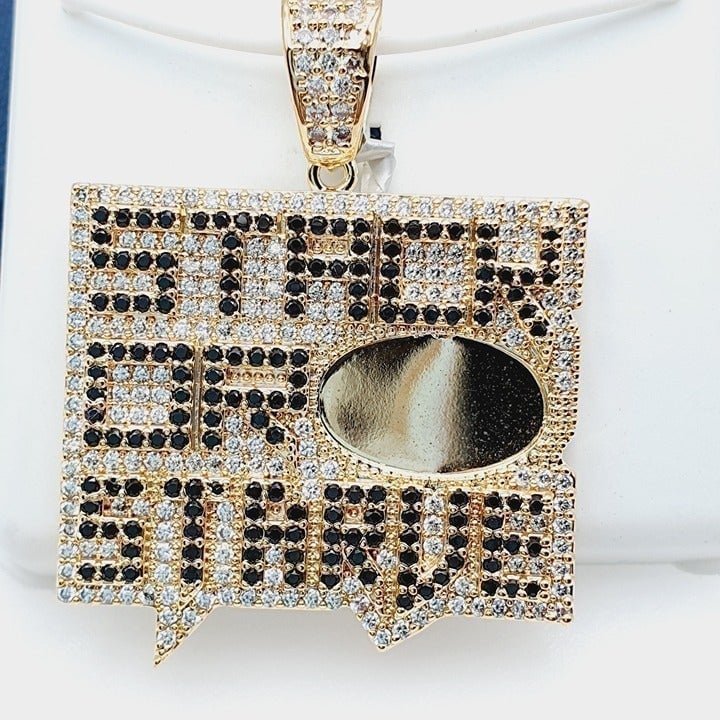 14K Gold Plated Cubic Zircon Pendant, INUS1BR244