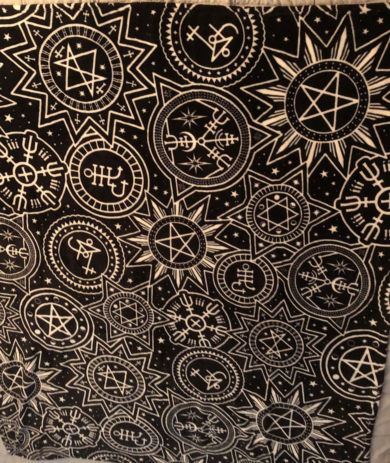 Gothic Occult Witchy Symbols throw blanket