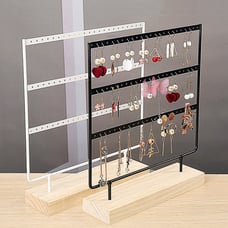 Earring Hanging Display Rack 66 Holes Jewelry Organizer Metal Stand Holder New