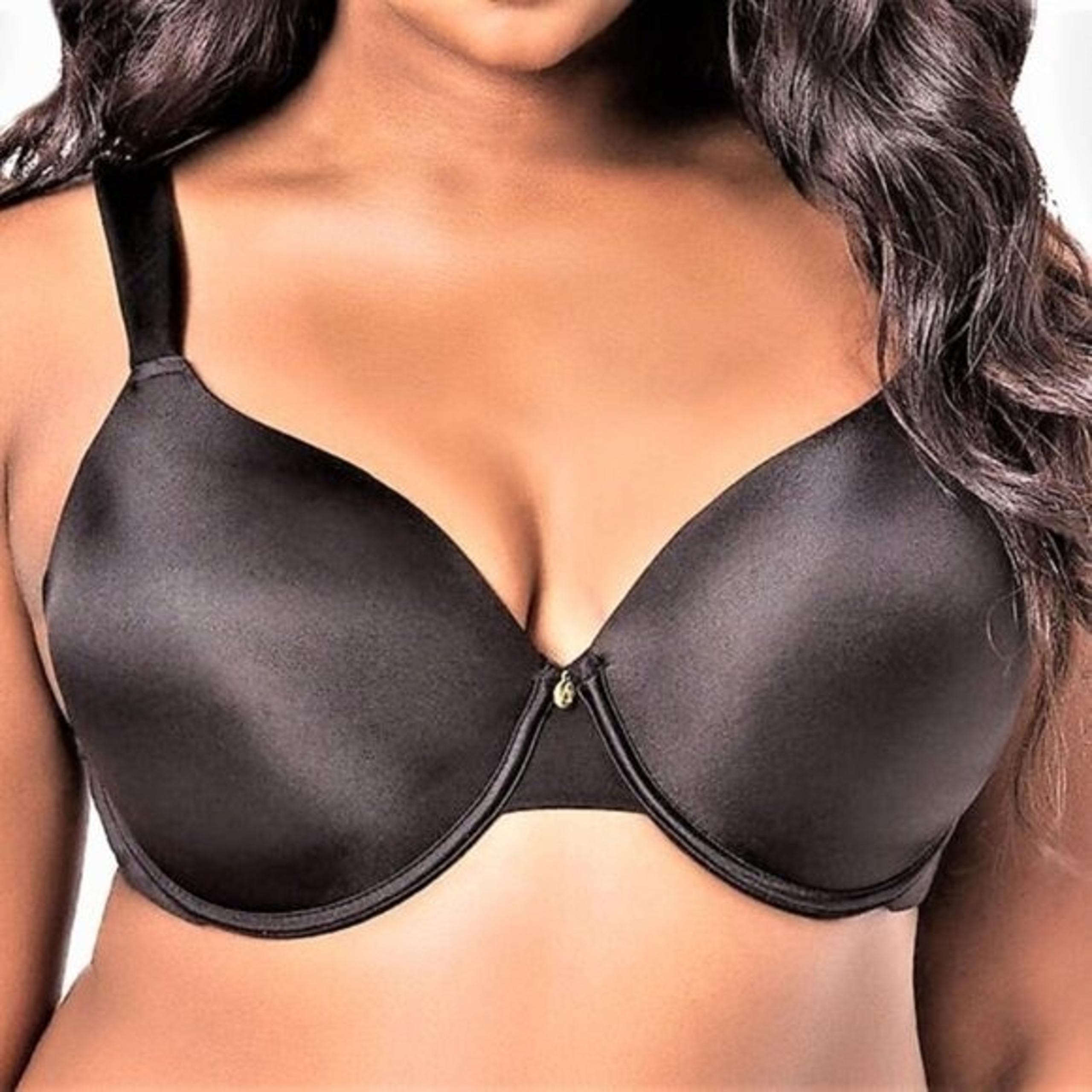 Bra 44DDD 46DD T-Shirt Black Underwire Padded Smooth Shaping New - Ashley Stewart