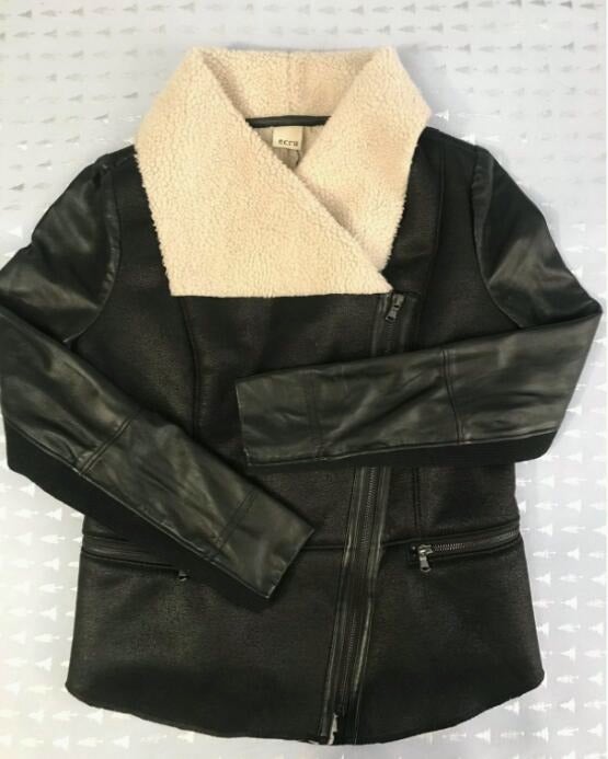 Ecru Sherpa Suede Jacket