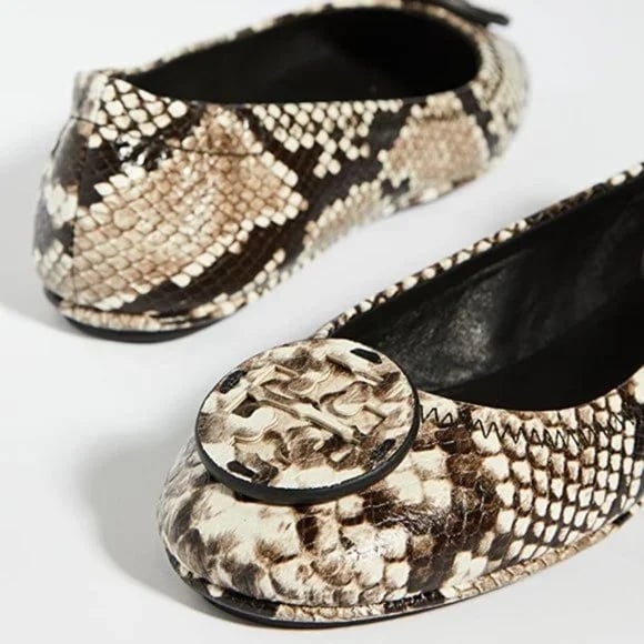 Tory Burch Minnie Travel Flats Snake Print
