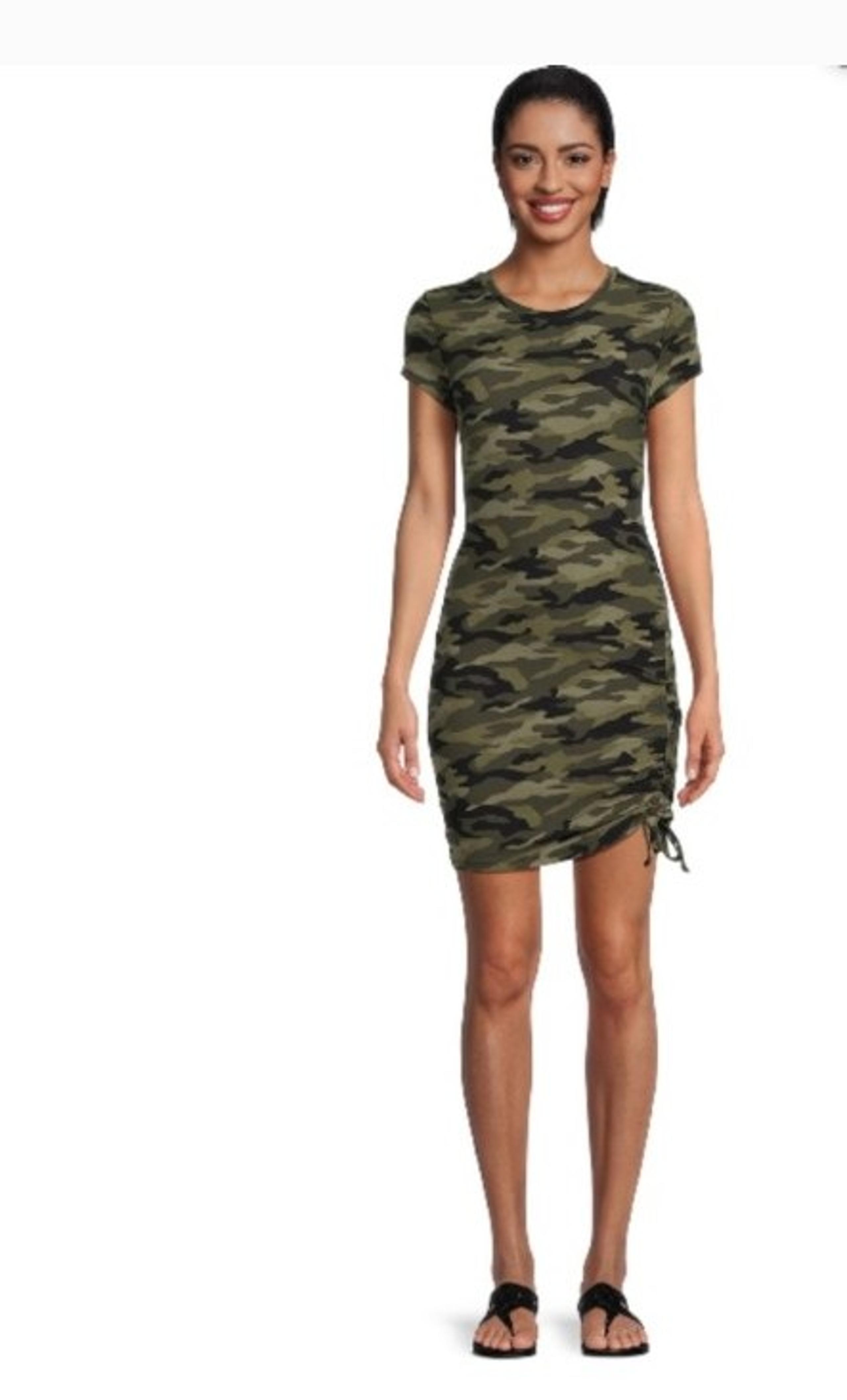New No Boundaries Nobo Camo Camouflage Sexy Dress Cinch Side Slimming