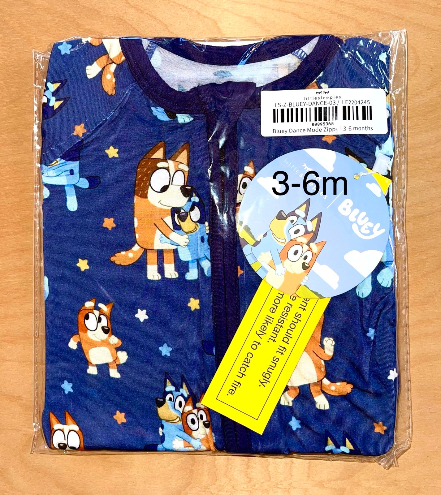 Little Sleepies Bluey Dance Mode Zippy - NIB (3-6m)